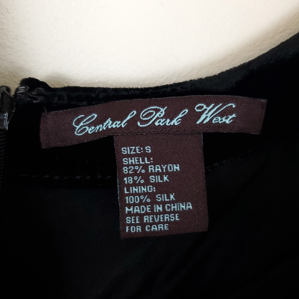 Central Park West Black Velvet Embroidered Top - Picture 6 of 8